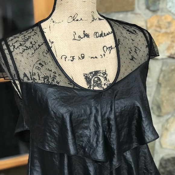 BCBGMaxAria black ruffled tiered dress size S - Picture 8 of 9